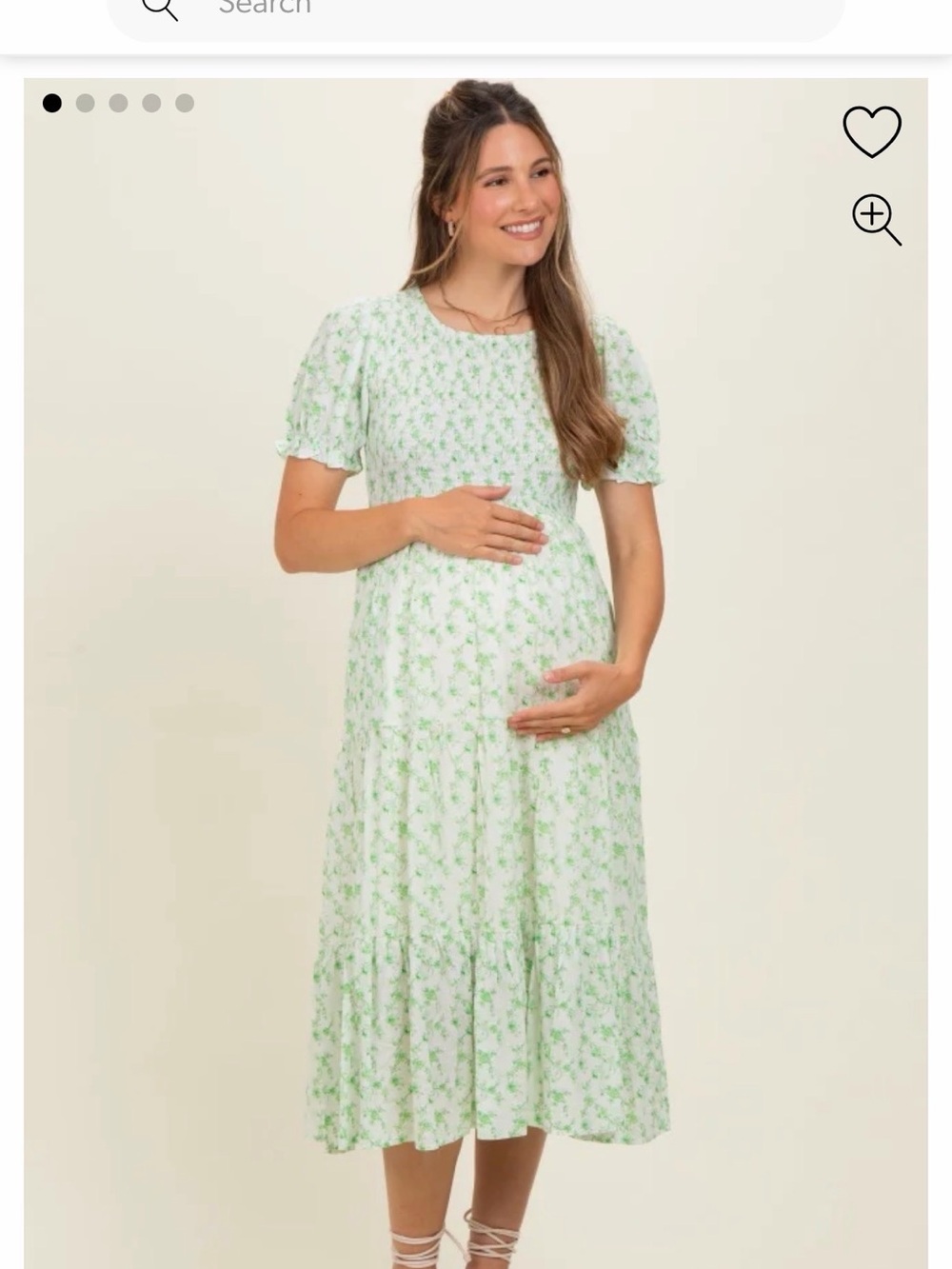 Pinkblush Light Green Floral Midi Dress